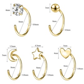 AoedeJ Tiny Gold Half Hoop Earrings Open Hoop Earrings Dainty Mini Gold Hoop Earrings Comfy Huggie Half Hoop Earrings for Women (Style 3)