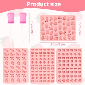 Bohrma Gummibärchen Form Silikonformen 4 Stück, Kleine Silikonformen Backen mit 2 Pipetten, Schokoladenform Silikon Gummibärchen Selber Machen, Silikonform Gummibärchen, Silikonform Hundeleckerli
