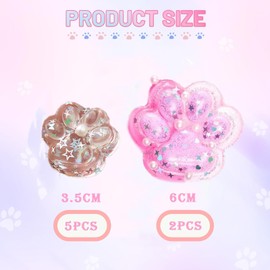 7 PCS Taba Squishy Paw, Cat Paw Squishy, Squishy Paw, Squishy Cat Paw, Taba Squishy, Fufu Squishy, Soft and Elasticity Squeeze Toys, Mini Cute Cat Paw Stress Relief Toy for Children and Adults