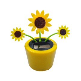 Solar Dancing Flower Sunflower Solar Powered Dancing Toys Car Swinging Toy Sun Powered Windowsill Decoration Holiday Car Dashboard Office Home Desk Decor