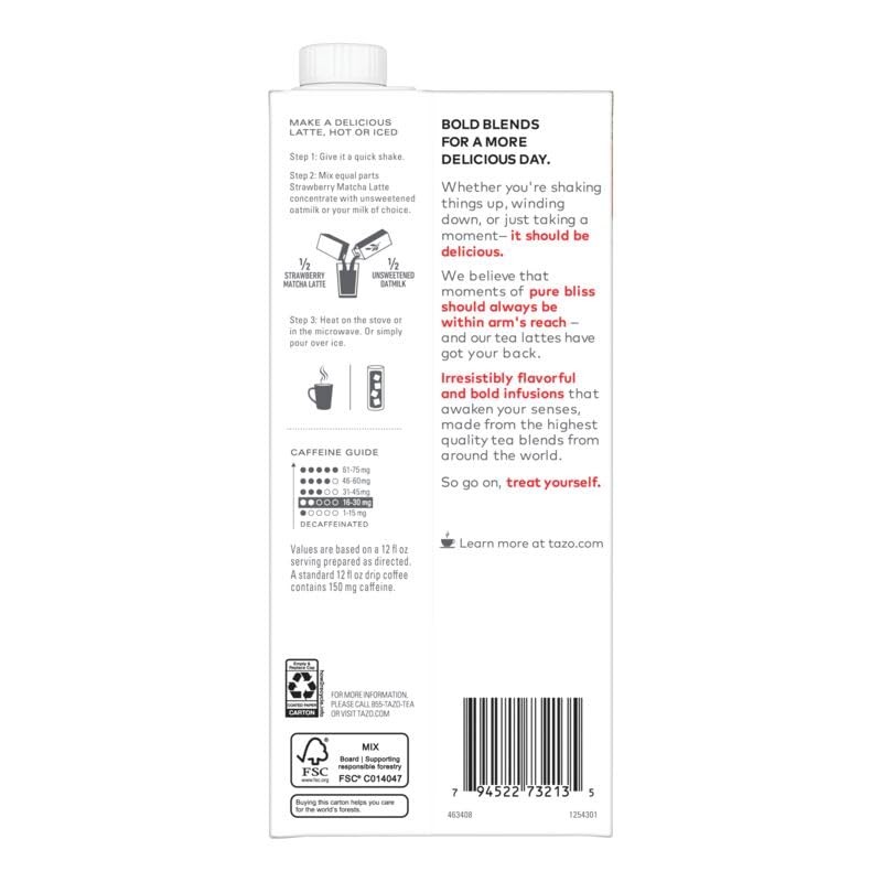 TAZO Strawberry Matcha Latte Concentrate - Café-Quality Delight