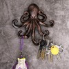 BSTKEY Cast Iron Octopus 5 Tentacles Decorative Wall Hook -