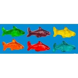 SweetGlob Gummy Sharks (1 Pound, Assorted Rainbow)