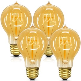 UNILAMP Edison Bulbs 40 Watt, Vintage Light Bulbs, A19 Antique Incandescent Light Bulbs, E26 Dimmable Decorative Light Bulb, Warm White 2700K, 110-130V, 4 Pack