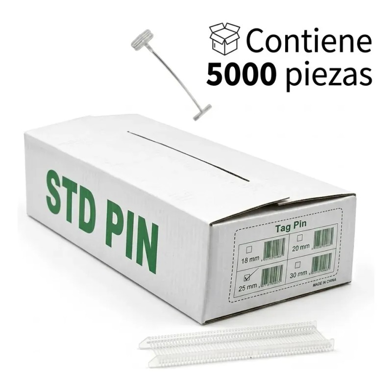 5,000 Pzs Plastiflecha Transp Etiquetadora Ropa Negocio 25mm Transparente