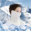 Cooling Earloop Mask and Arm Sleeves for Sports & Cycling Sun Protection Mask White