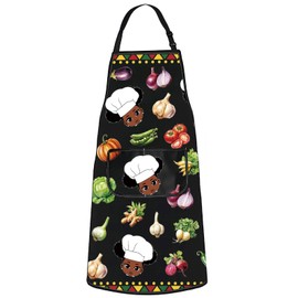 MYSOMY Afro Chefs Apron Black Woman Chefs Apron Black Vegan Gift Black Women Cook Apron Melanin Kitchen Apron (black women UK)
