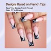 Misssix Black French Gel Nail Tips, 240Pcs French Tip Press