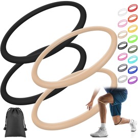 Foilswirl 4 Pcs Silicone Patella Knee Band for Basketball Patella Tendon Support Knee Pain Running Tendon Brace Support Strap (Black and Nude Color,M)