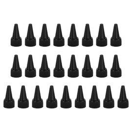 PATIKIL Twist Bottle Caps, 25Pcs 18/410 Squeeze Bottle Cap Replacement Caps for Glue Dispensing Bottles Dispensing Caps Paint Bottles, Black
