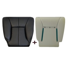 Compatible with 1998 1999 2000 2001 2002 Dodge Ram 1500 2500 3500 Laramie SLT Driver Bottom Seat Cover & Driver Bottom Cushion Foam Replacement - Already Installed (Vinyl Agate Dark Gray)
