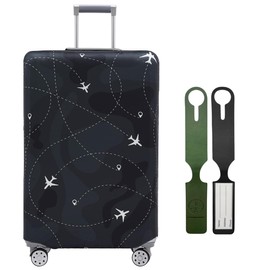 ZANZER Suitcase Cover Protector with Luggage Tag for 26-32 Inch, Elastic Dust Luggage Cover for Suitcase, Washable Thickened Anti-Scratch Travel Accessories ((Fit 26-28 inch) L)