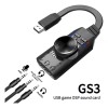 GS3 Tarjeta de sonido externa GS3 USB 2.0 de 7.1