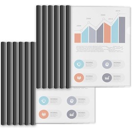 Binditek 20 Pack Clear Report Covers with Sliding Bar, 25 Sheet Capacity, 5mm Slide Bar File Folder Binder, for A4 Size, School Office Supplies