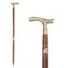 TAL The Antique's Lab Brown Ebony Brass T-Shape Handle Walking