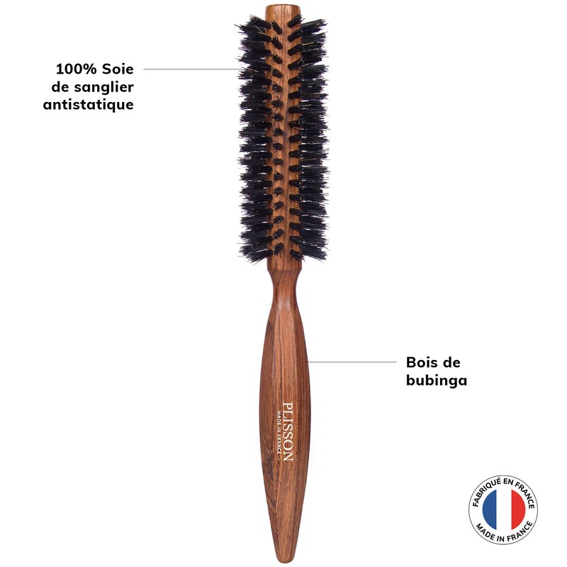 Plisson 10 Row 100% Wild Boar Round Hair Brush -