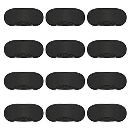 Mudder 12 Pack Sleep Mask Blindfold Eye Masks with Nose Pad and Elastic Straps for Women Men Black