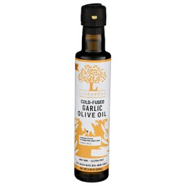 Liokareas Garlic Olive Oil - Greek - Organic - NonGMO - Gluten Free - Paleo - Keto - Single Sourced - First Pressed - No Artifical Flavor - 2022 International Award Winner