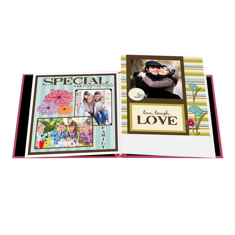 Pioneer Embossed Post Bound Scrapbook Album 12"X12"-Pink Circles