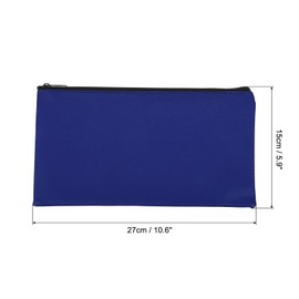 PATIKIL Waterproof Zipper Bag, Leatherette Small Compact Bills Bank Deposit Cash Storage Pouch for Office, Blue