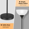 Coucrek Floor Lamp, LED Standing Lamps with White Plastic Shade,