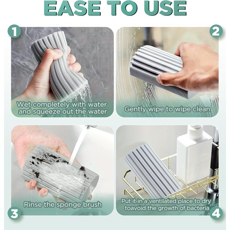 Dusting Sponge Duster, Grey Dust Cleaning Sponge, Reusable Household Cleaning
