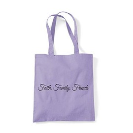Faith, family, friends religious quote [FHSVG] tote shopping bag - Lavender