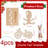 dcas Set of 4 Gnome Wooden Christmas Footprint Painting Stencils,