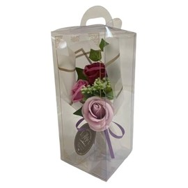 Q-FLA 775789 Soap Flower Bath Salt, Bouquet, Mini Bouquet, ROSE PU, Purple, Gift, Gift