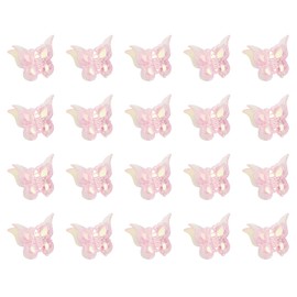 Penta Angel Mini Butterfly Hair Clips 20Pcs Tiny Glitter 90s Hair Claws Hair Pins Accessories for Women Girls (Pink)