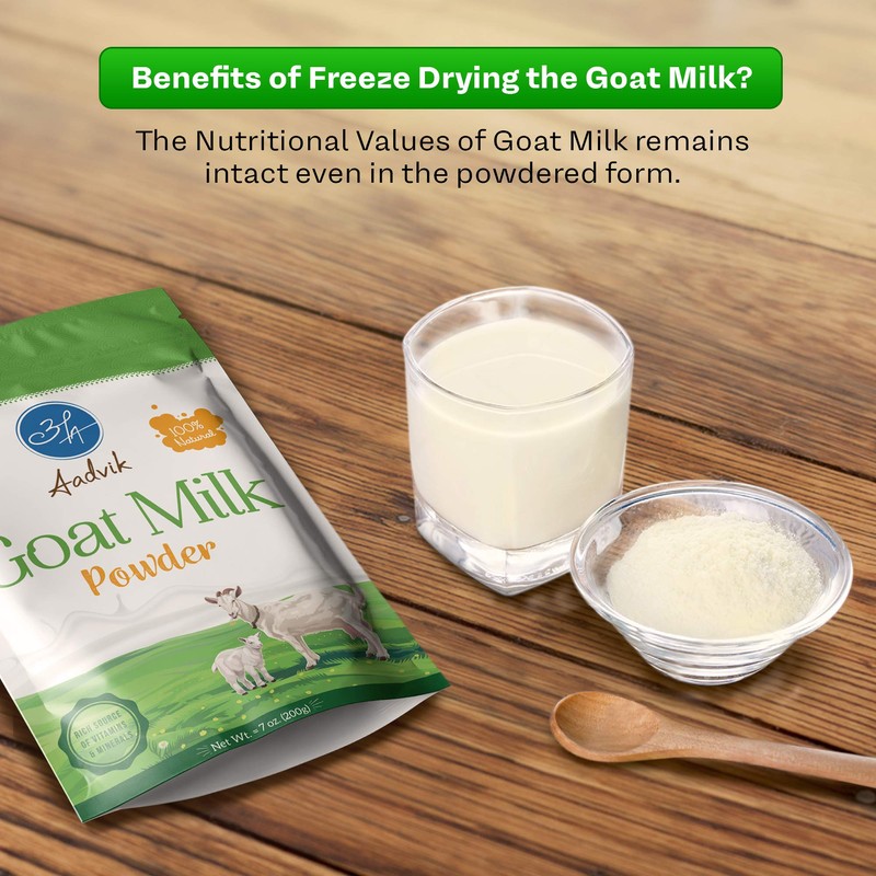 Aadvik Goat Milk Powder | 7.02 Oz Freeze Dried |