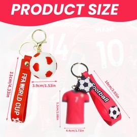 HQRKOTM 2 Pieces Football Keychains, Football Key Ring No.7 Football Birthday Gadget for Kids, Memory Gift for Football Fans, Family and Friends, a