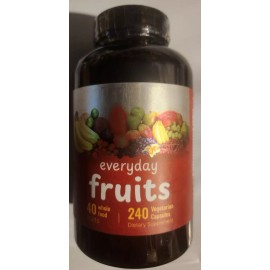 Nature Everyday Nature Fruits 1000mg   240 Caps 40 Whole Fruits Non GMO/Vegan