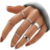 8-10 Pcs Knuckle Rings Set Stainless Steel Ring Simple Smooth
