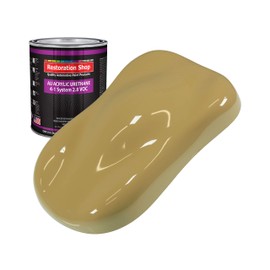 Restoration Shop - Buckskin Tan Acrylic Urethane Auto Paint - Quart Paint Color Only - Professional Single Stage High Gloss Automotive, Car, Truck Coating, 2.8 VOC