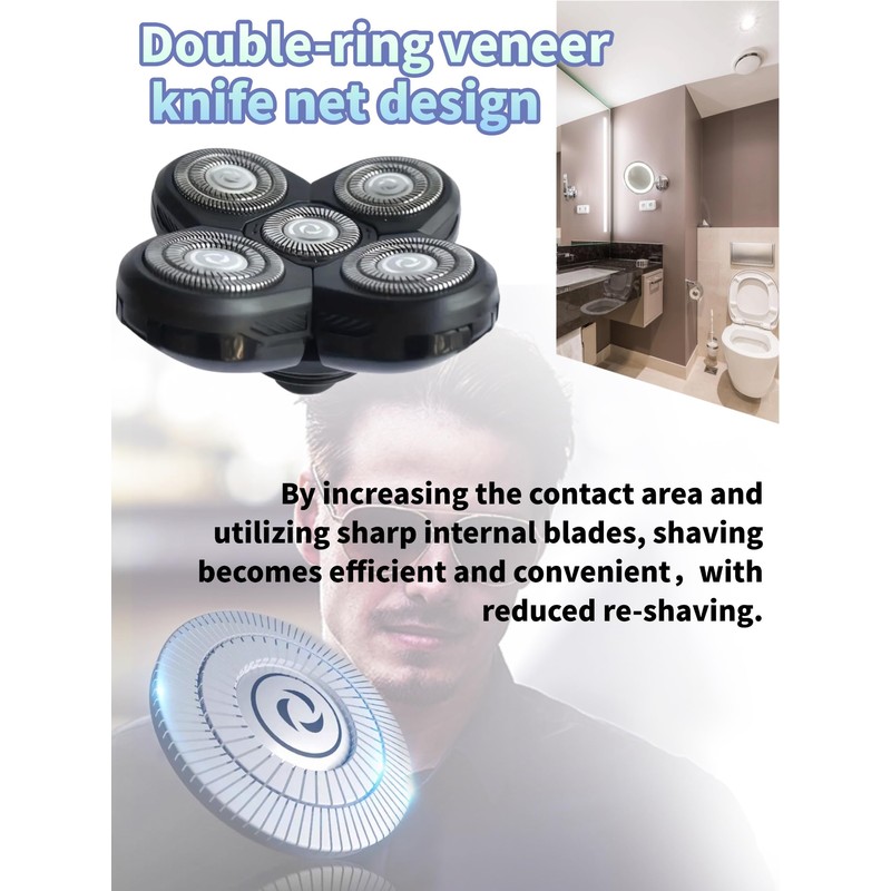 3 Pcs 5-Blade Universal Head Shaver for freebird replacement blades,