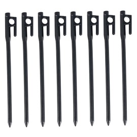 Mipcase 8pcs Cast Iron Tent Pegs for Camping Heavy Duty Stakes Design for Secure Ground Fixing for Beach and Outdoor Use