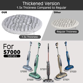 Cigacoal 14-Pack for Shark S7001 Steam Mop Pads Replacement - Upgraded Washable Microfiber Refills for S8201/S8001/S7201/S7000 Series, All-in-One Scrubbing & Steam Cleaning