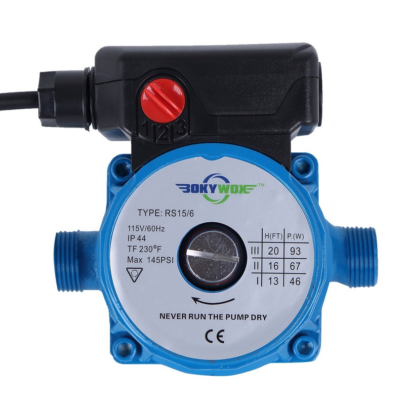 BOKYWOX 110V NPT3/4'' Domestic Hot Water Circulation Pump 3-Speed Hot