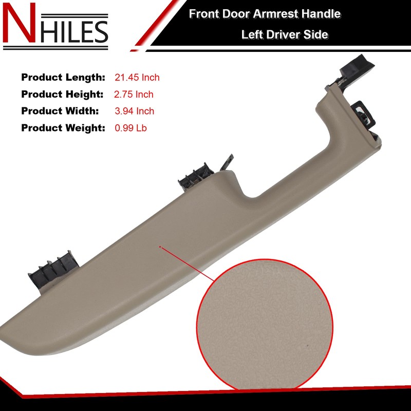 NHILES Front Door Armrest Driver Side Handle Replacement Compatible with