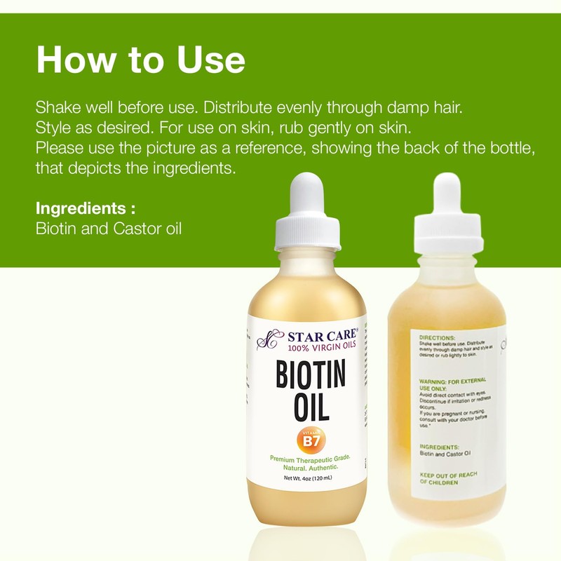 STAR CARE 100% Virgin Biotin Vitamin B7 Oil for Hair