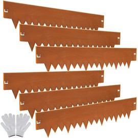 Solution4Patio 6Pack Corten Steel Garden Edging for Landscaping,Pre-Rusted Lawn Edging Border with 8" H x 40" L inch Strips, No Dig Landscape Edgeing Metal Divider for Lawn, Garden, Backyard#K665D01