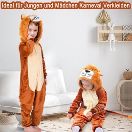 BITOWO Lion Costume Children's Jumpsuit 92 98 104 Lion Costume Children Boys Girls 3-4 Years Costume Lion Child Carnival Fancy Dress Costumes Lion Costume Child Baby for Small Children