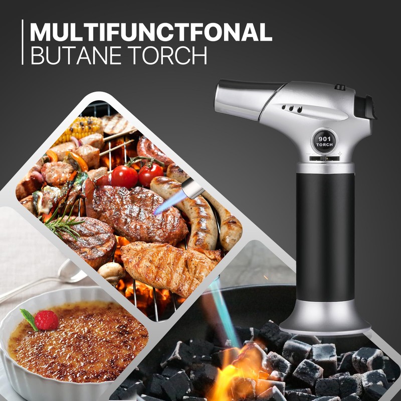 mollie Mini Butane Torch Lighter with Adjustable Flame, Small Refillable