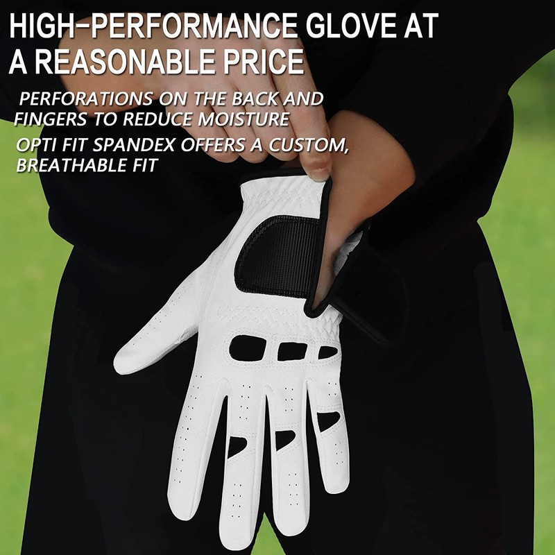 AXKAL Golf Glove Men Left Hand Right Leather With Ball