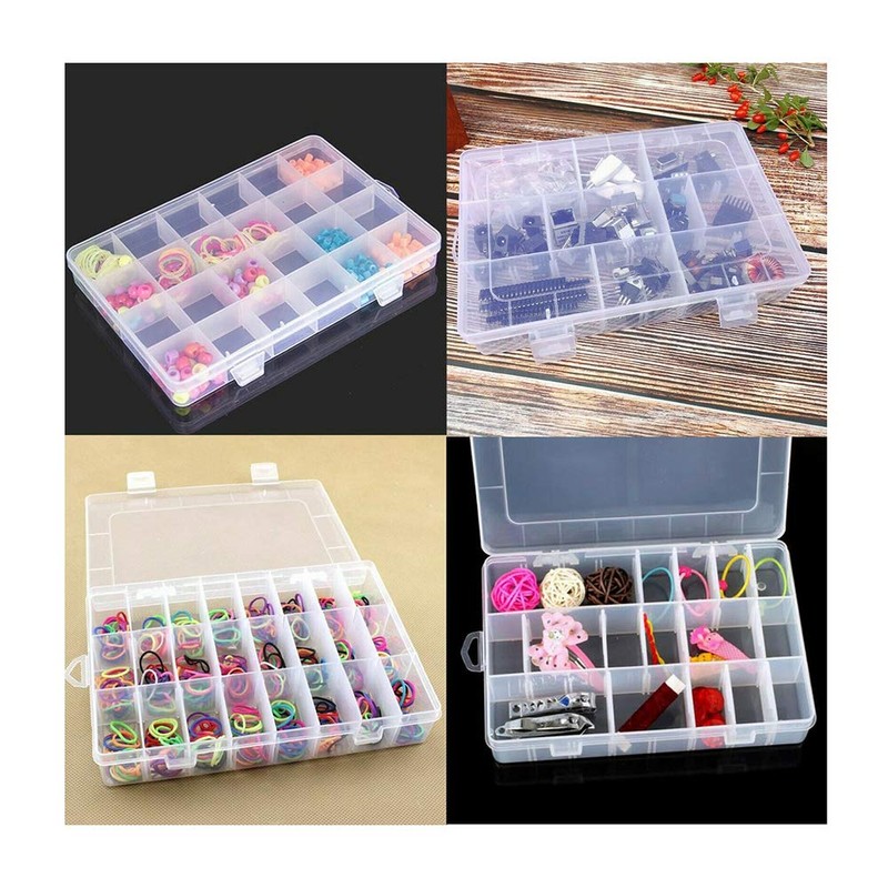 Gadgetking 24 Compartment Box Small Organizer Storage Plastic Craft Nail