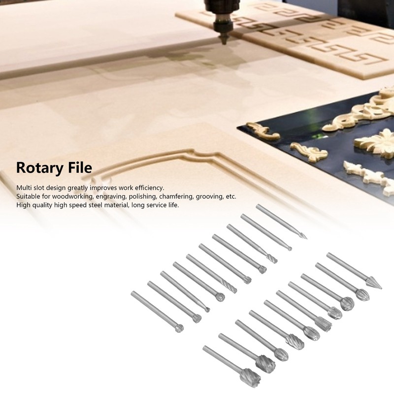20Pcs High Speed Steel Rotary File DIY Grinding Head Set