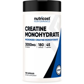Nutricost Creatine Monohydrate 3,000mg, 180 Capsules (750mg Per Capsule) - Gluten Free, Non-GMO