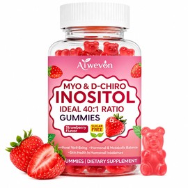 Myo & D-Chiro Inositol Gummies, 40:1 Ratio with 2,000 mg Myo-Inositol & 50 mg D-Chiro Supplement for Women with Folate Vitamin D3, Magnesium & Zinc, Sugar Free, 60 Gummies
