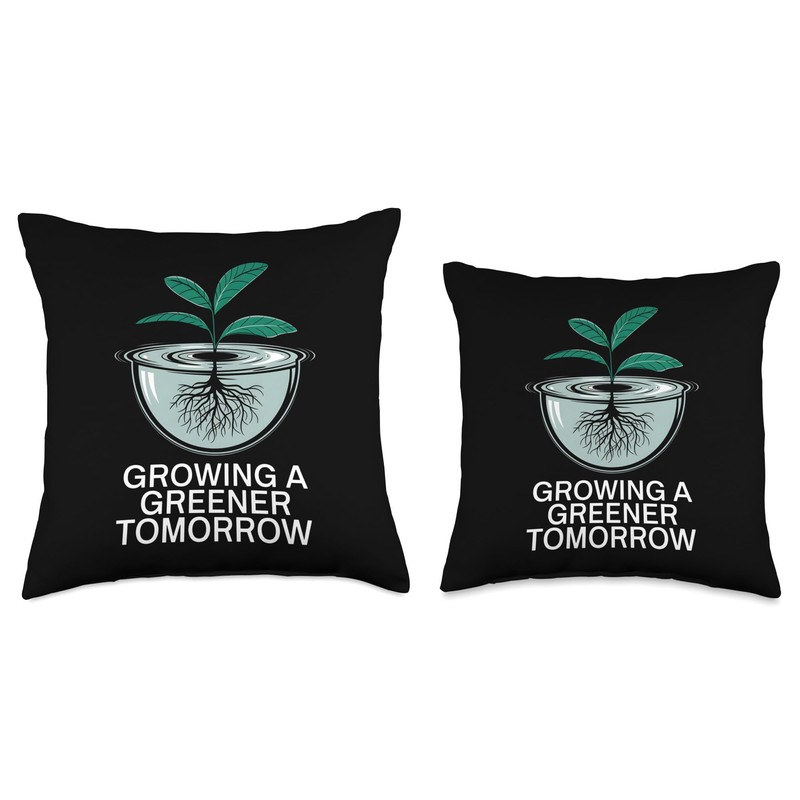 Growing A Greener Tomorrow Sustainable Hydroponics Throw Pillow
